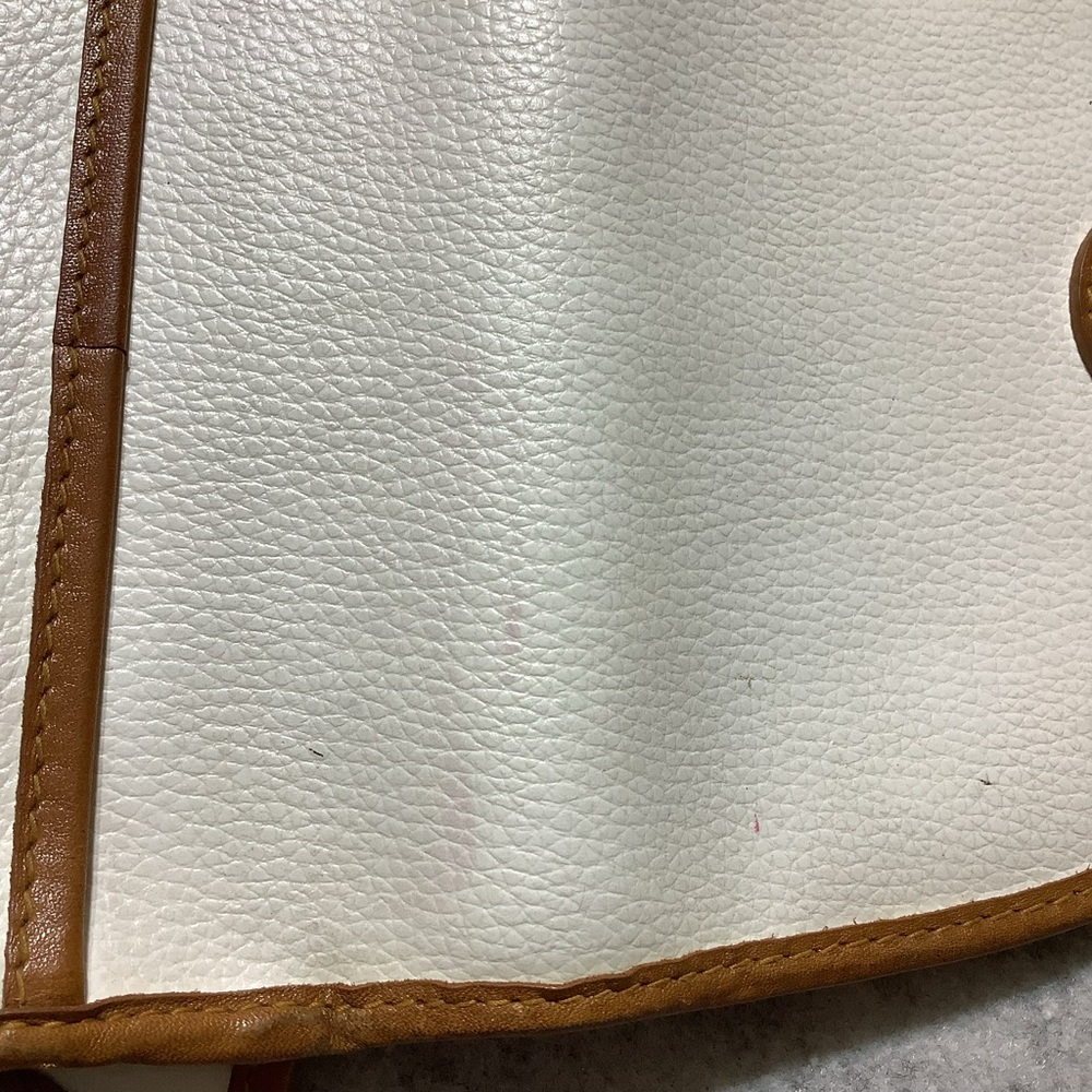 Vintage Pierre Balmain Purse White and Brown Leather Crossbody Bag - Picture 11 of 11